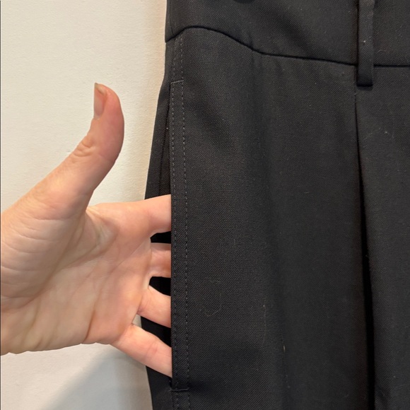 Reiss Blythe Wool Straight Leg Trousers Front Pleat Black Size 10 - Picture 8 of 16